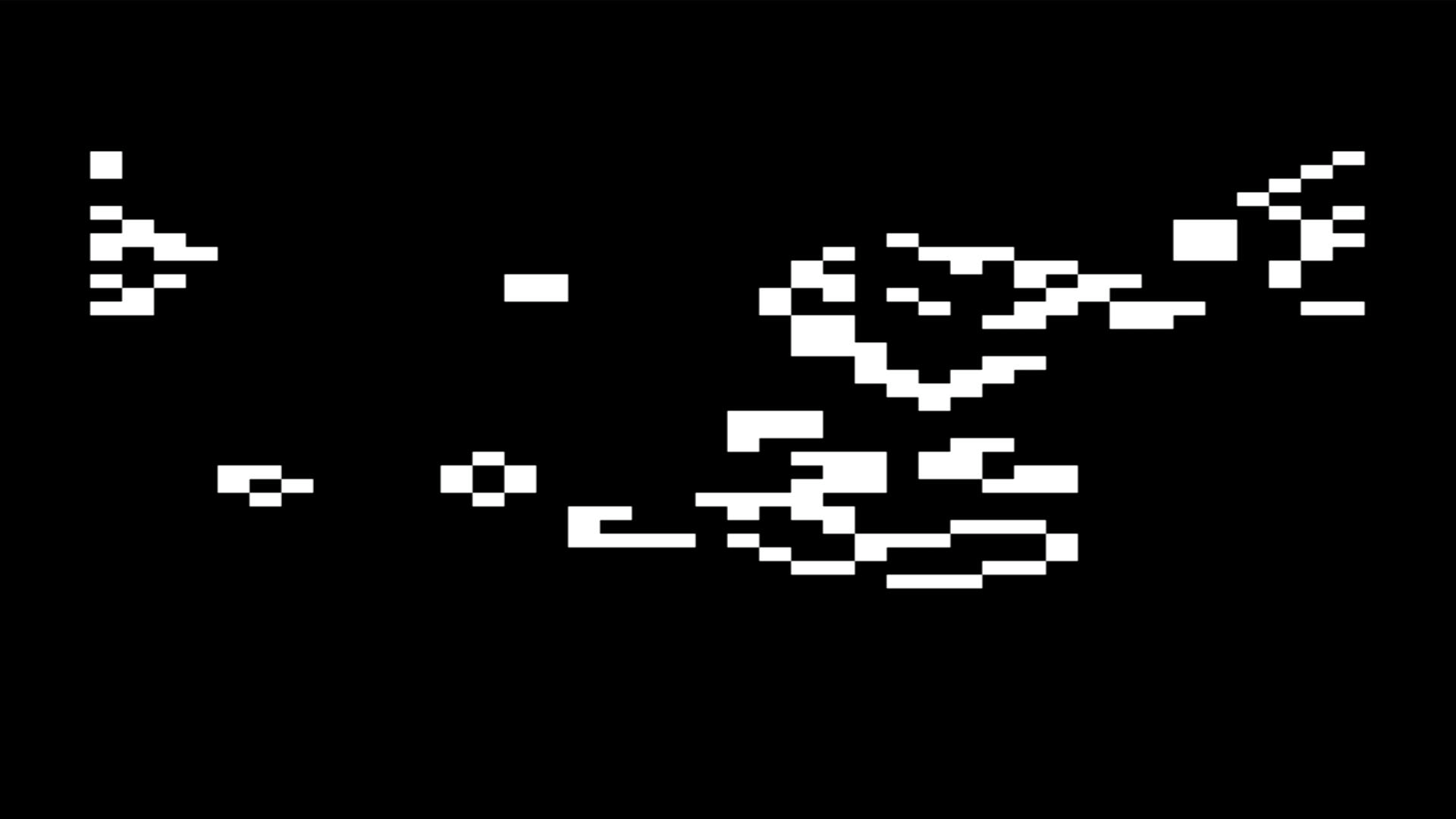 Conway's Multiverse. Eight Life universes running in the card's SDRAM on the soft 6502, drawn by the IIe.