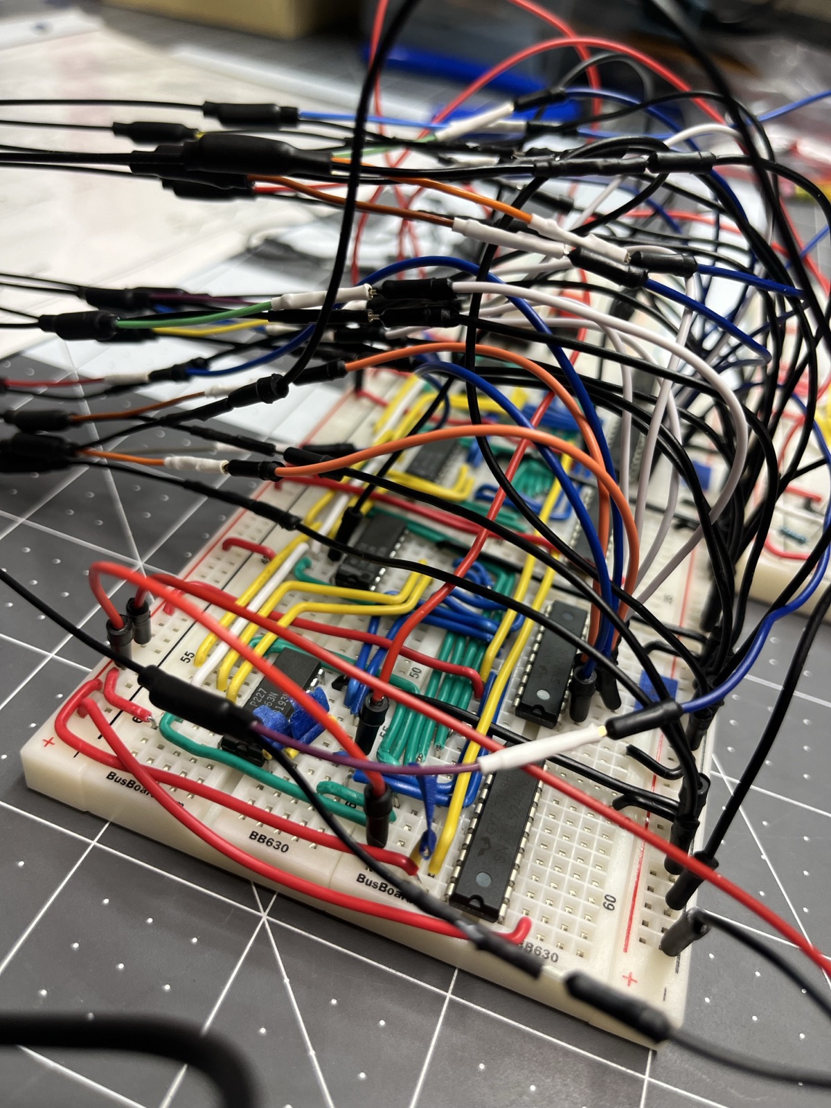 PC board under the LA with the ring counter board alongside feeding it a clock.