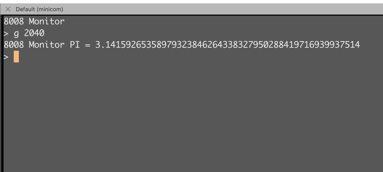 Pi digit generator. 49 of 50 digits correct. The 50th is guard-byte truncation in the original algorithm.