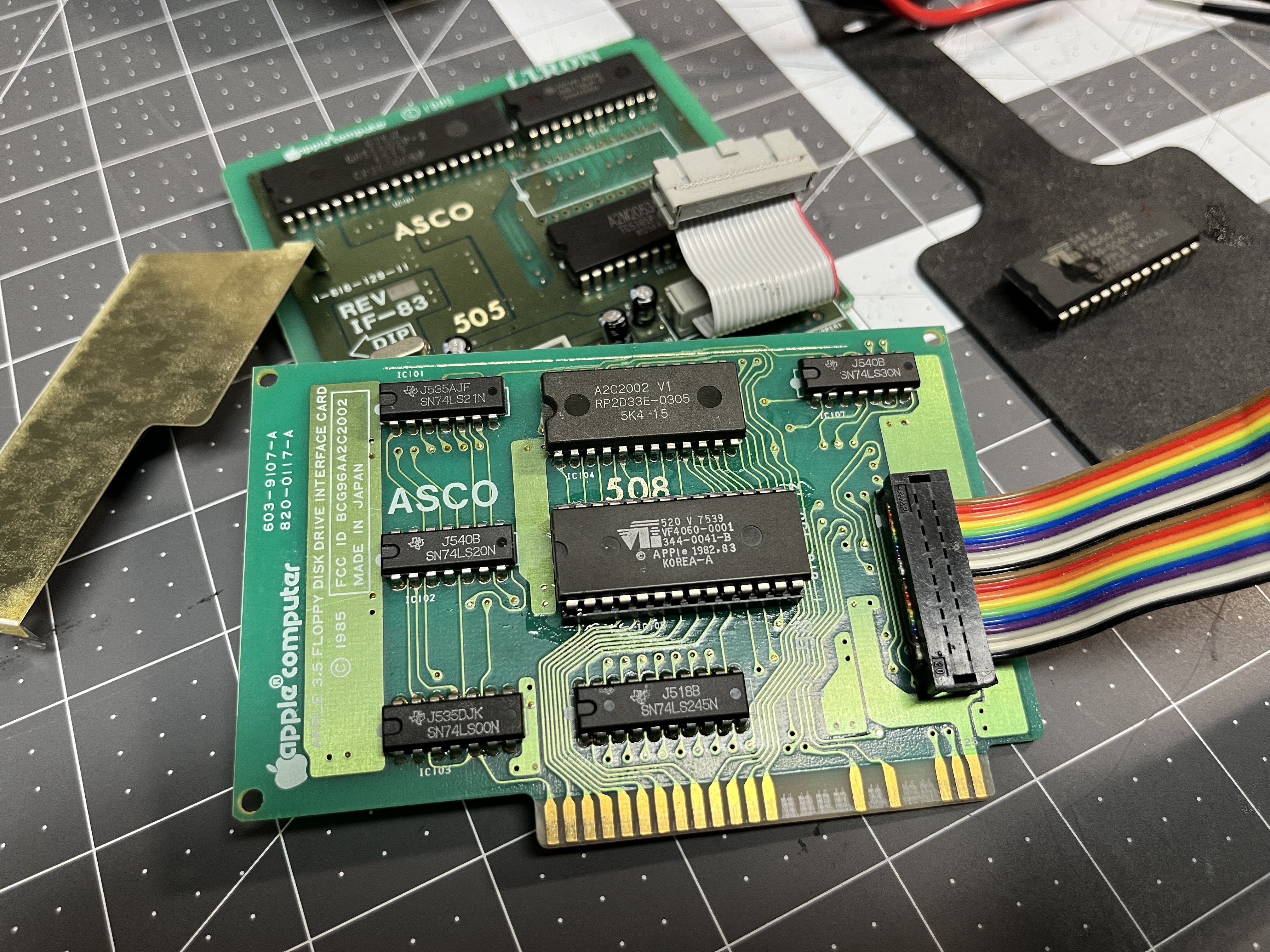 The Liron card with the donor IWM in the new socket at IC105.