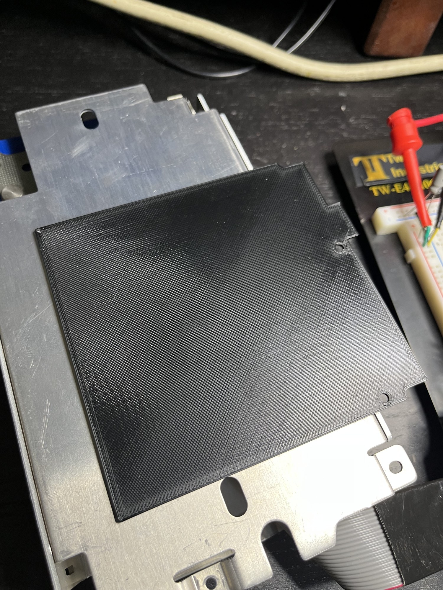 The final printed outline on the drive chassis.